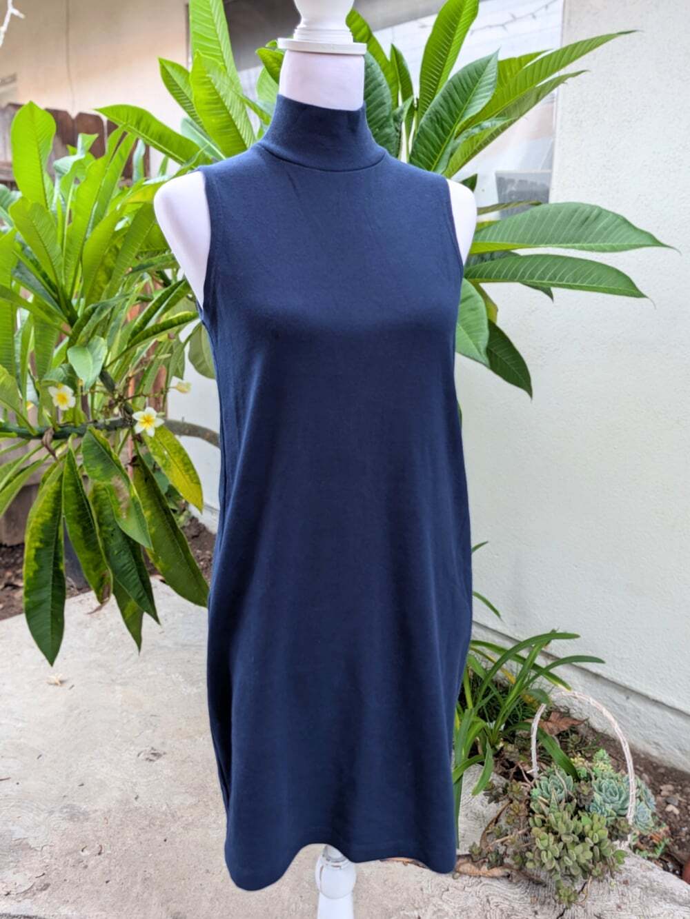 Lauren Ralph Lauren mockneck sweater dress sleeveless cotton small EUC
